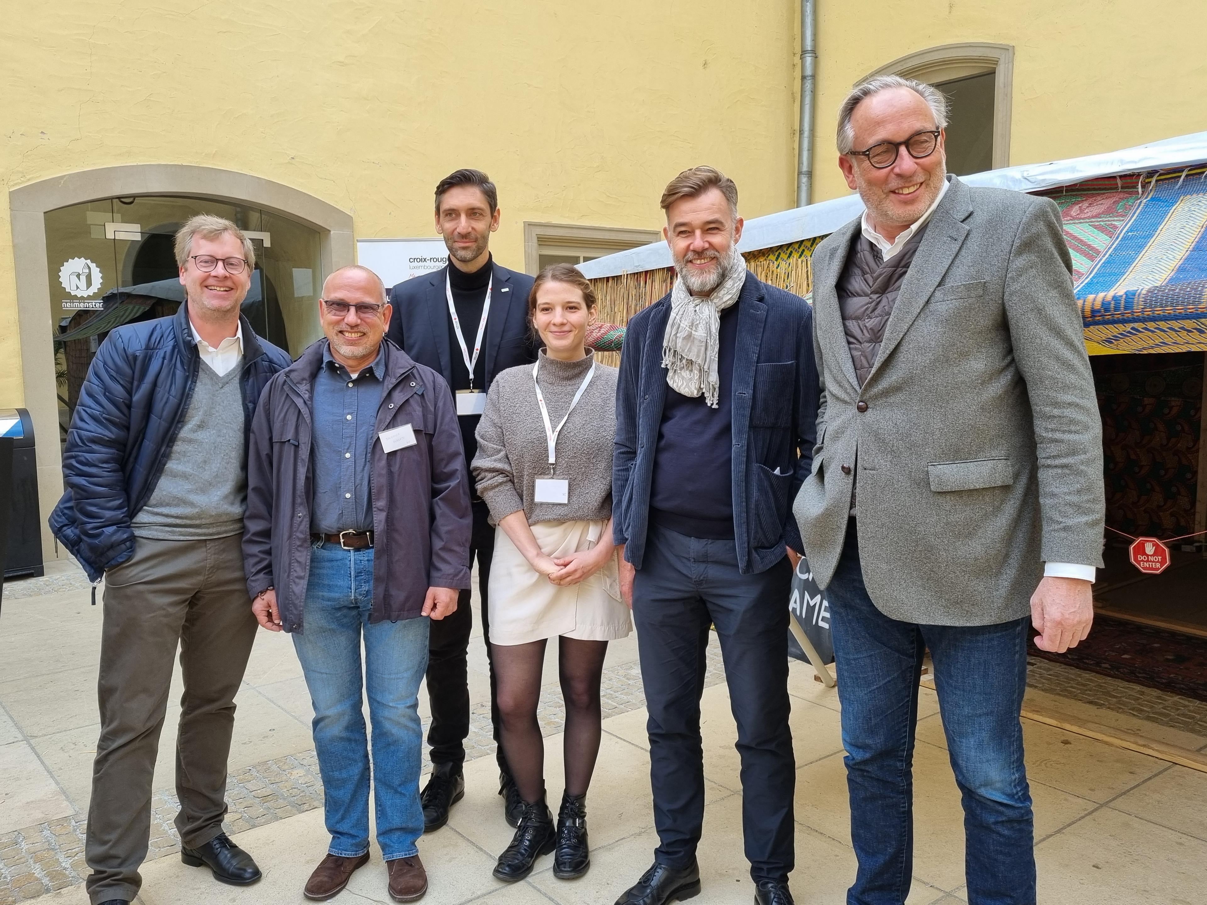 De gauche à droite : Thomas Kauffmann, Roberto Baldanza, Rémi Fabbri, Louise Debugne, Franz Fayot, Luc Scheer 