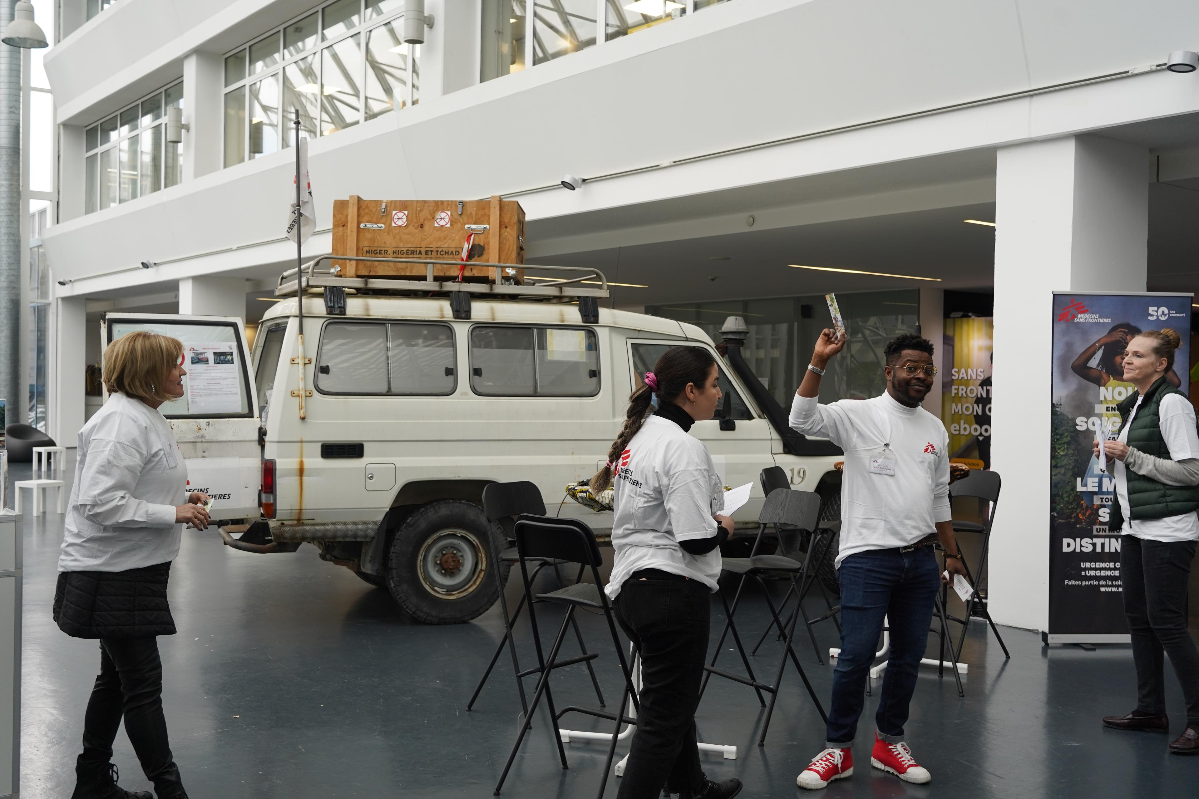 L'ambulance MSF au Festival des Migrations, de la Culture et de la Citoyenneté à Luxembourg. 