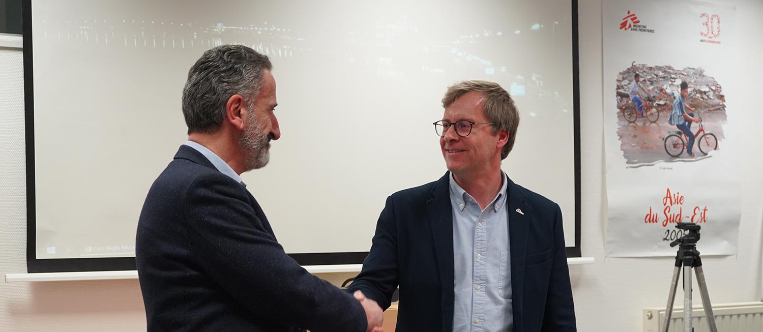 Dr. Bechara Ziade, Président de Médecins Sans Frontières Luxembourg et Thomas Kauffmann, Directeur Général de MSF. @MSF