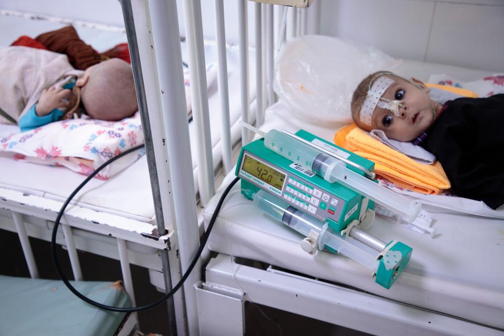 Children at MSF’s Inpatient Therapeutic Feeding Centre (ITFC) at Herat Regional Hospital. 