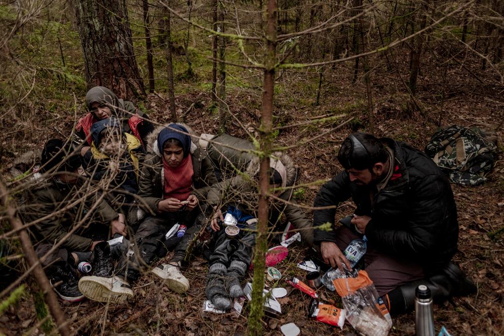 An Iraqi Kurdish family of seven with five children aged between 5 and 15 has already spent 20 days in the woods. 