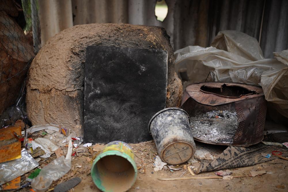 A cooking space where a four-year-old Nabeel accidently burned his back while his grandmother Sana was baking bread. 