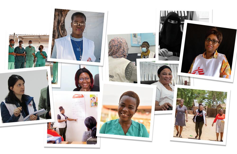 Photo collage with portraits of MSF women leaders who testified on International Women's Day 2022 