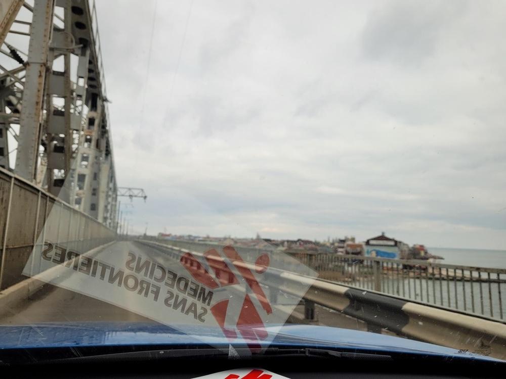 Vue d'Odessa depuis une voiture conduite par le personnel MSF. 7 mars, 2022 
