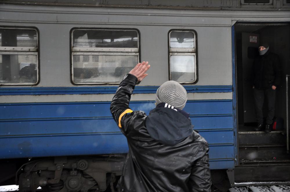 Farewells at Kyiv station. Ukraine, 8 March 2022 