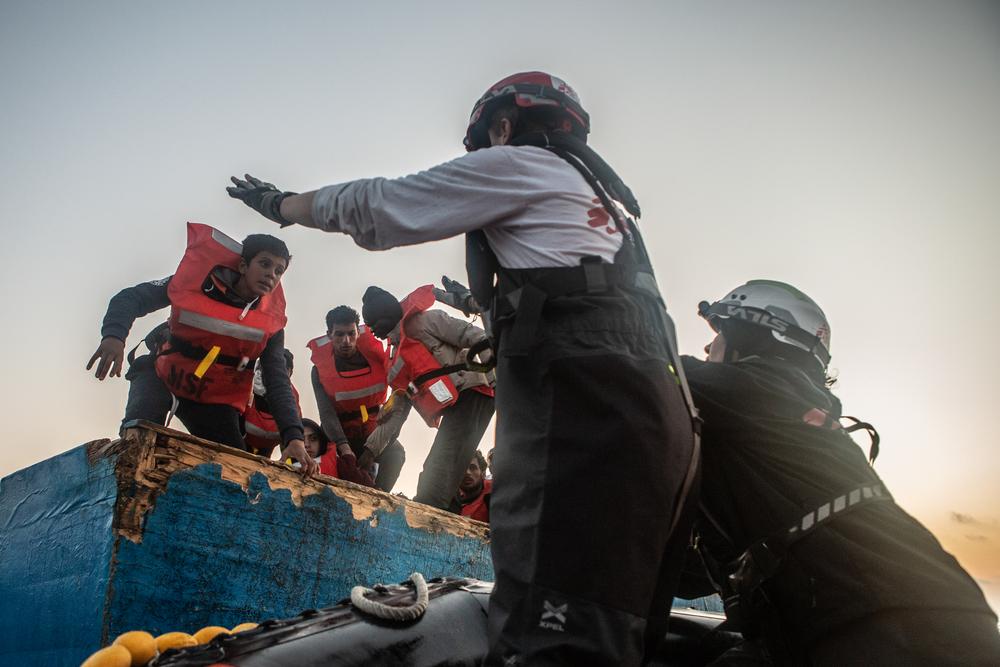 On the night of May 11, we rescued 67 people from a wooden boat in danger of sinking in Maltese SAR zone. Later the same night, we rescued another 29 persons from a rubber boat in distress. 