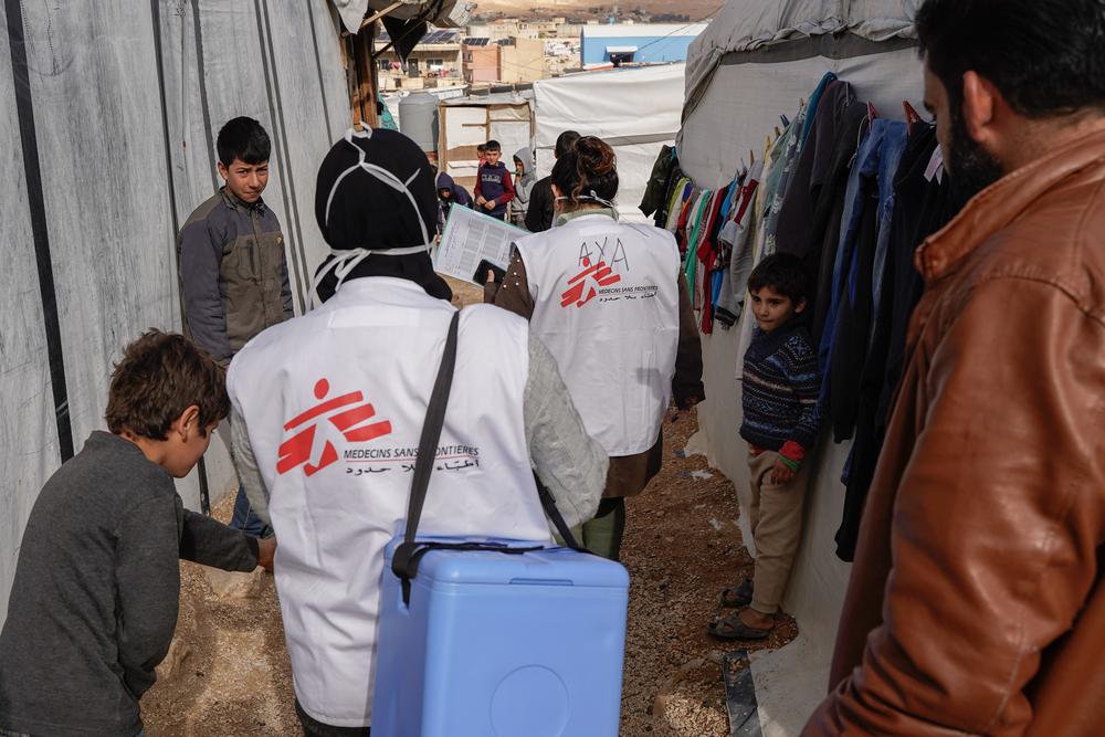 Campagne de vaccination contre le choléra au Liban. 