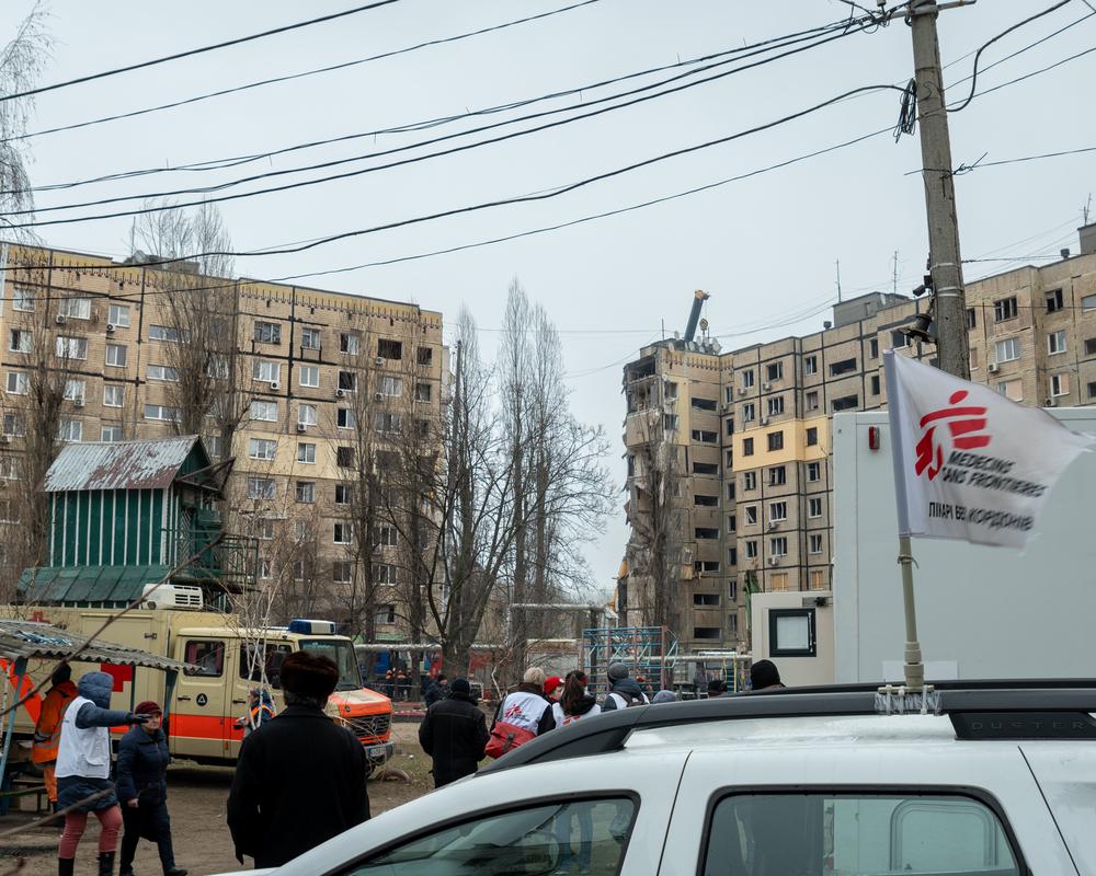 Cliniques mobiles MSF sur les lieux de l&#039;attaque de Dnipro. 