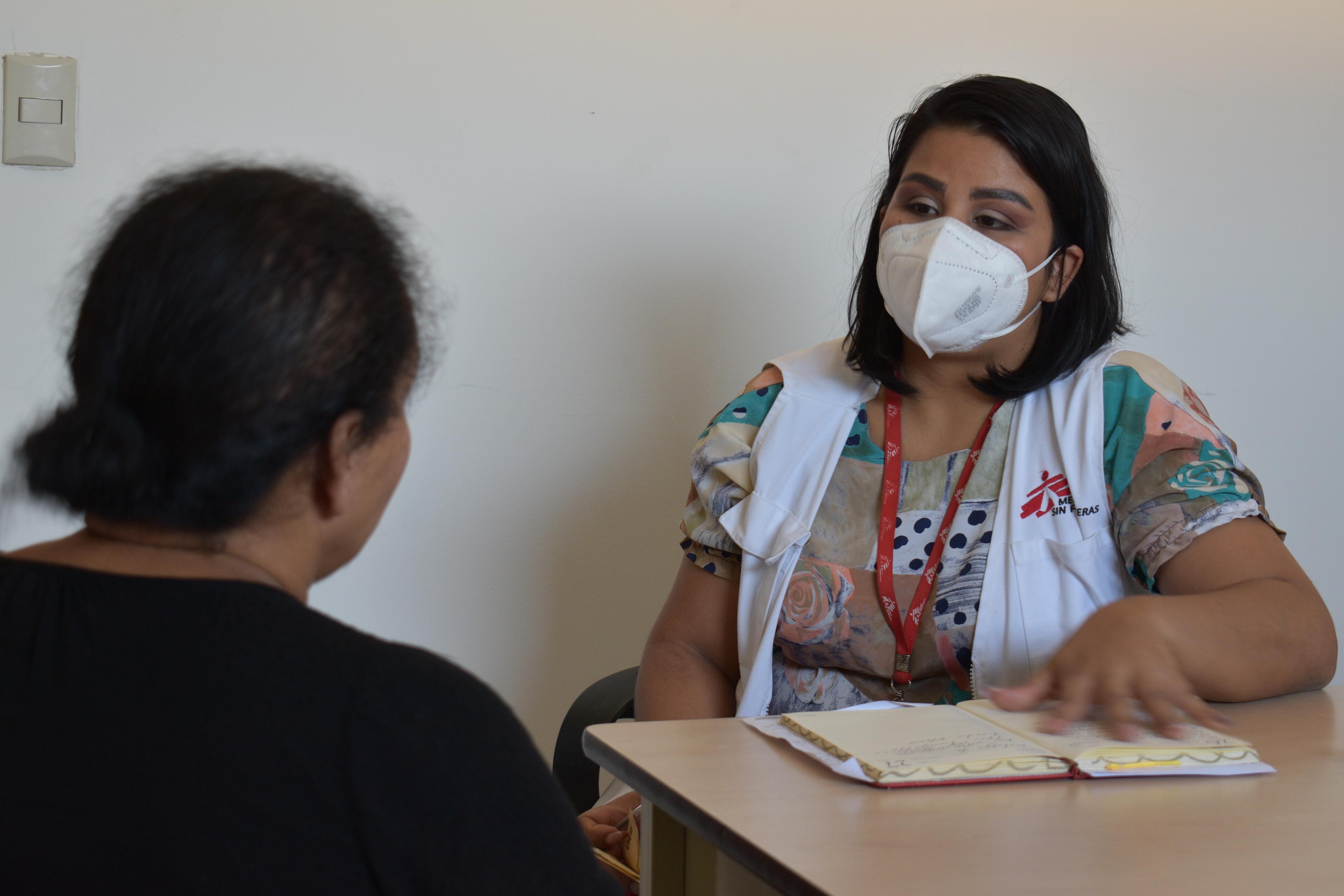 Nadia, left, found everything she needed at the clinic in San Pedro Sula. 