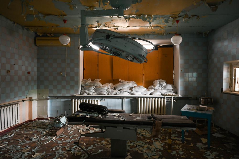 Destroyed hospital in Lyman, Donetsk Oblast. 