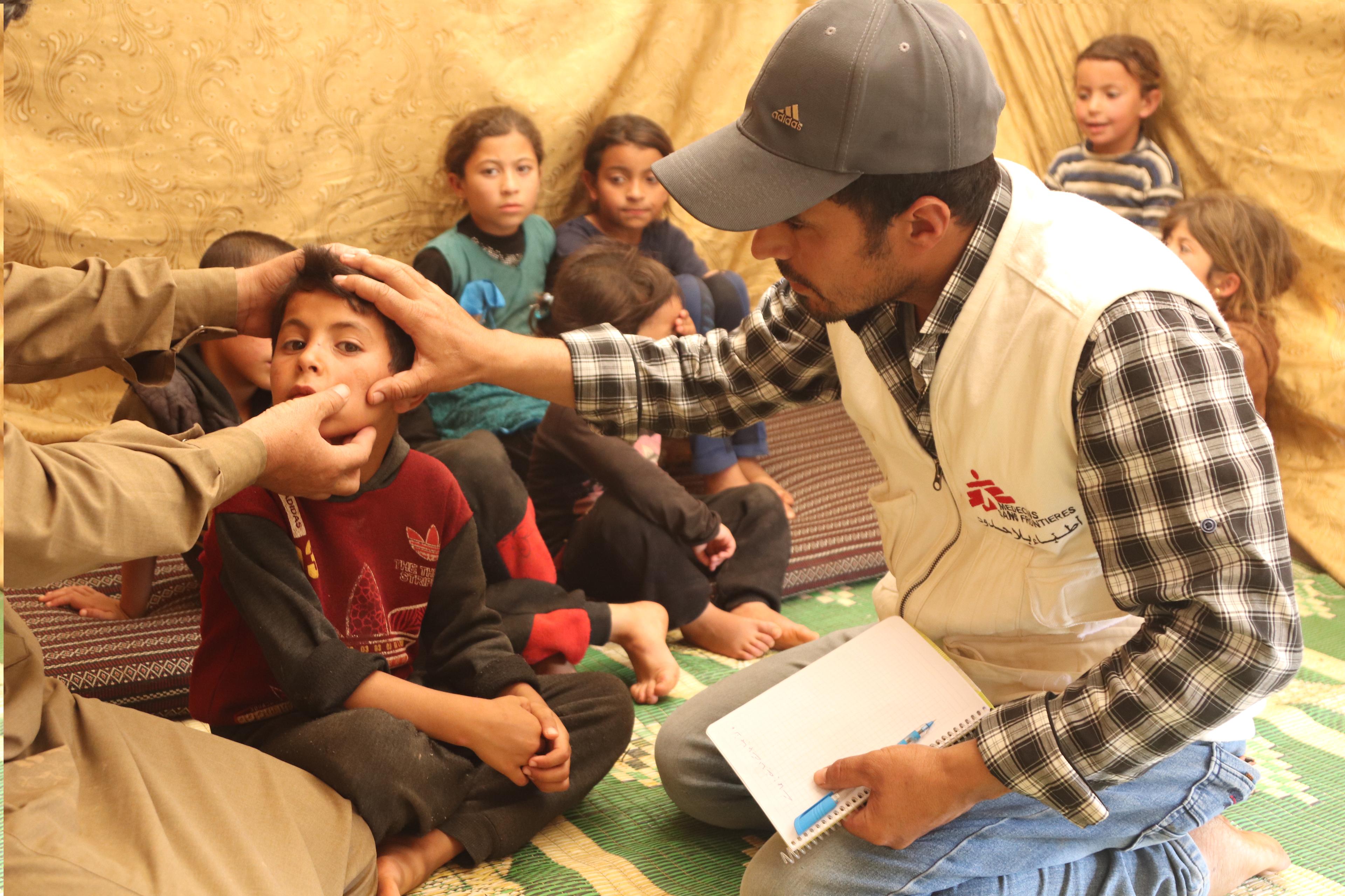 In a camp for displaced people in north-west Syria. 