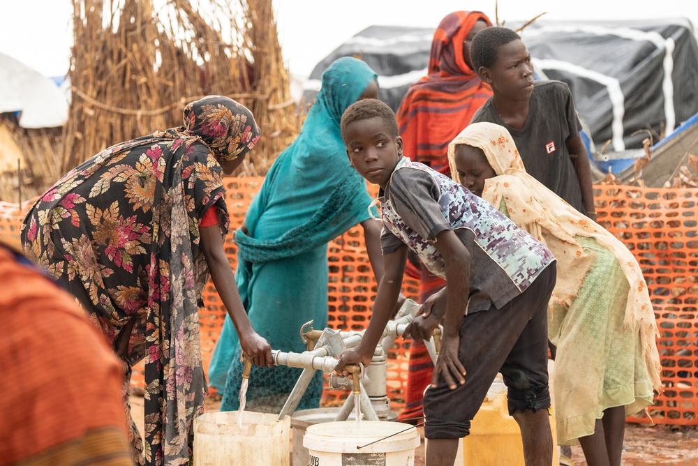 Vue générale du camp Ecole accueillant des réfugiés soudanais à Adré, Tchad, 23 août 2023 