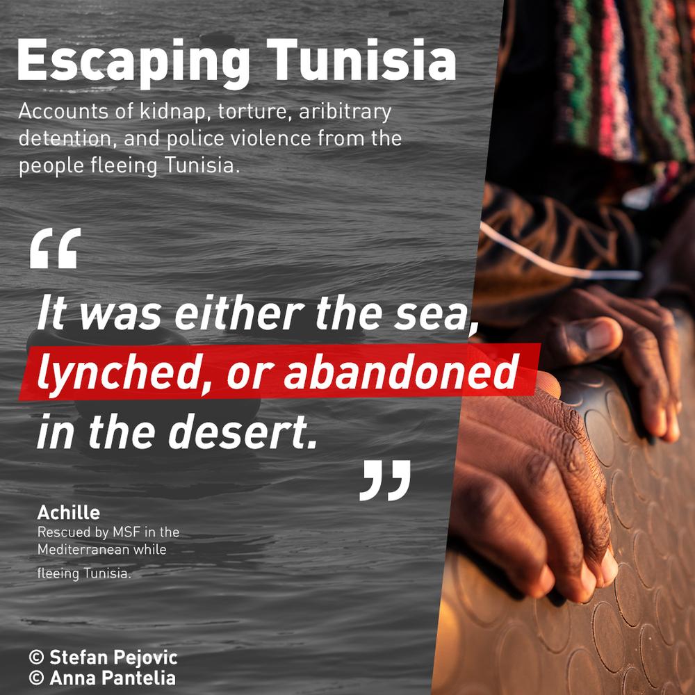 Survivors rescued by the Geo Barents share their stories of life in Tunisia. September, 2023 