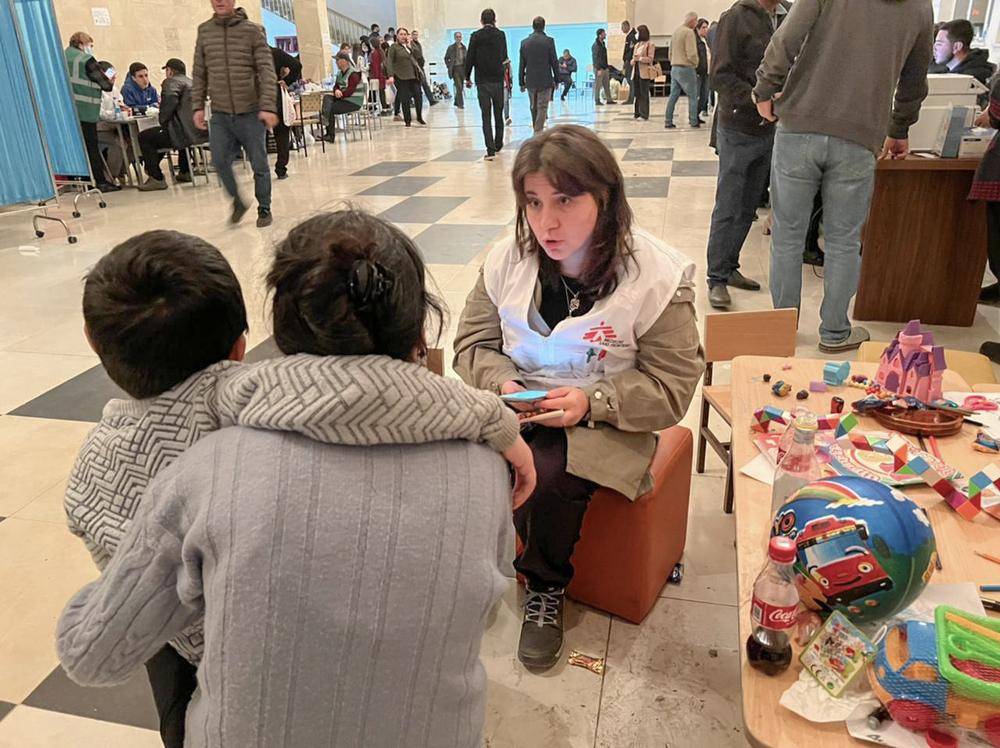 MSF teams providing mental health consultation and psychological first aid to people fleeing Nagorno-Karabakh. Goris, Syunik province, southern Armenia, September 28, 2023 