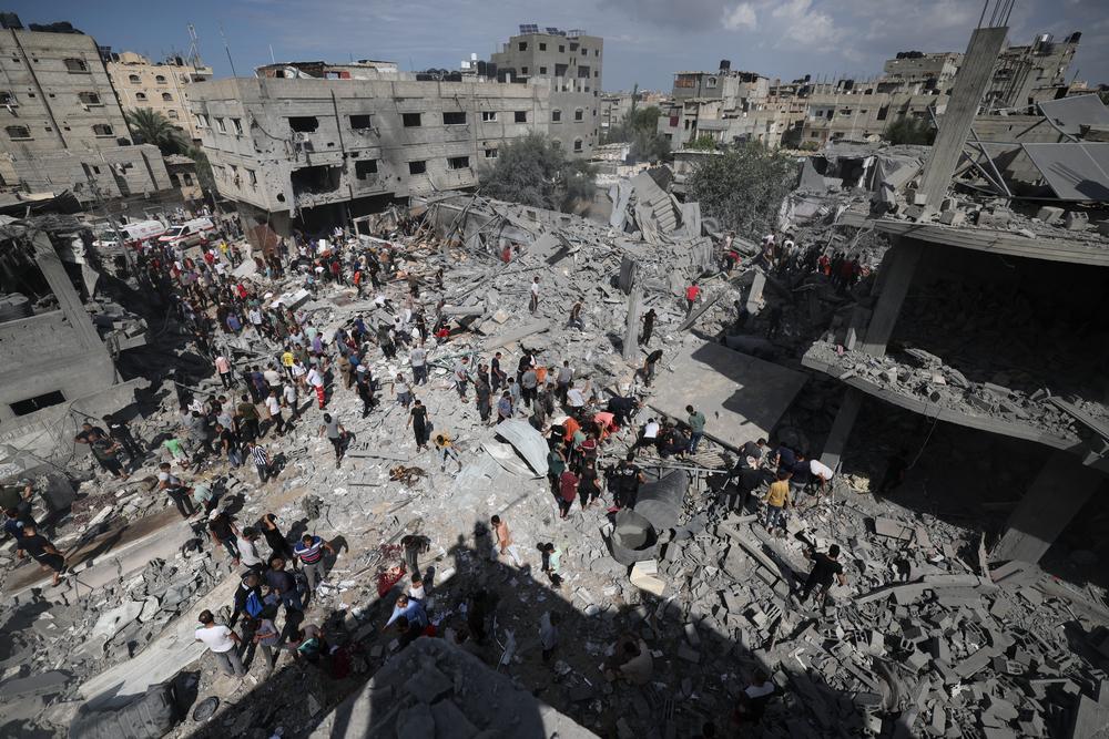 Devastation caused by air strikes in Gaza. 