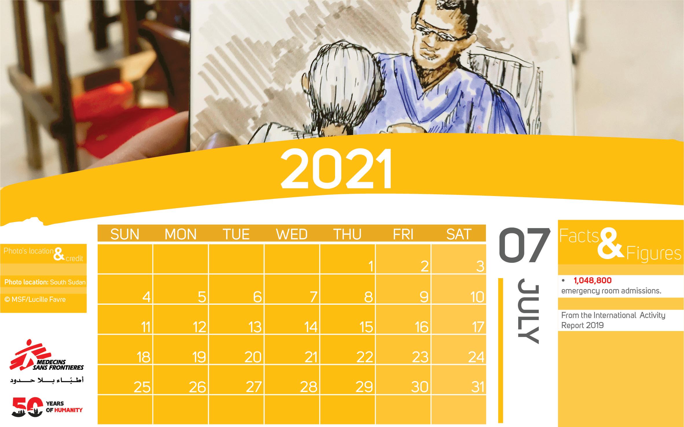 Calendrier MSF juillet 2021