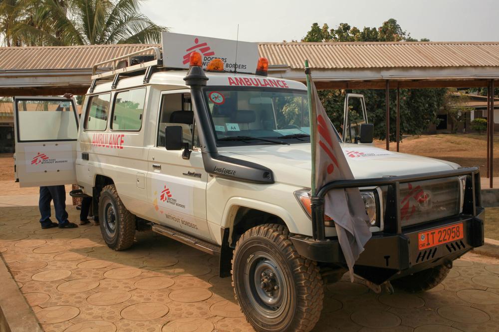 MSF ambulance at Mamfe Distric Hospital. 