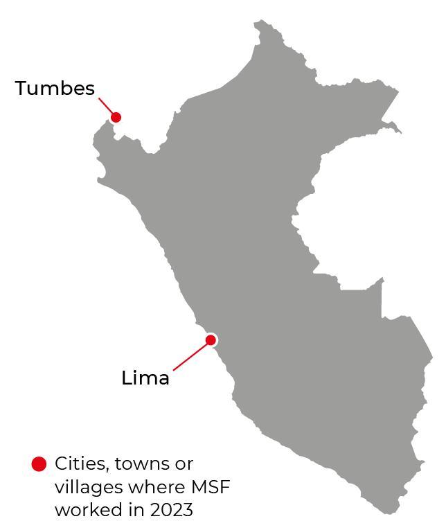Régions où MSF était présente en 2023