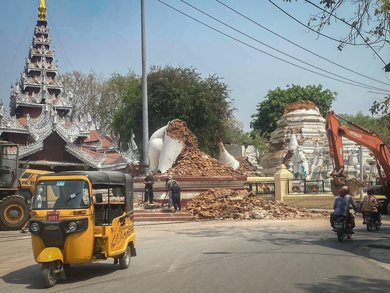 Vue des destructions causées par le tremblement de terre à Mandalay, Myanmar, 31 mars 2025 © MSF