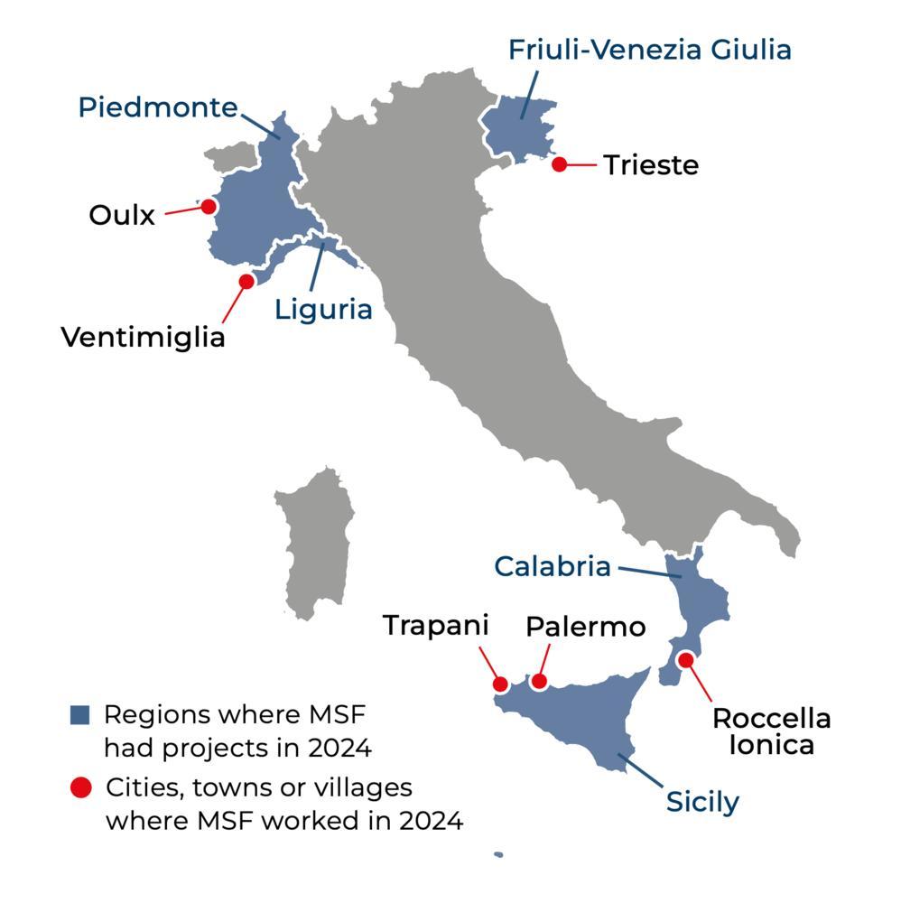 Italy IAR map 2024 ©MSF