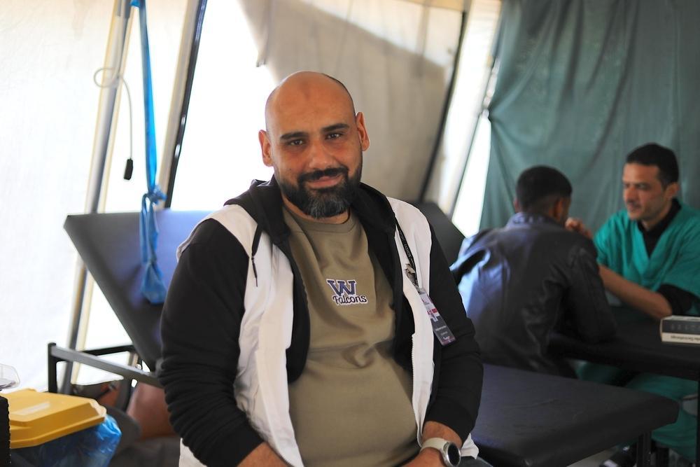 Abed El Hameed Qaradaya, responsable des activités de physiothérapie MSF à l'hôpital Nasser, Khan Younis, Palestine