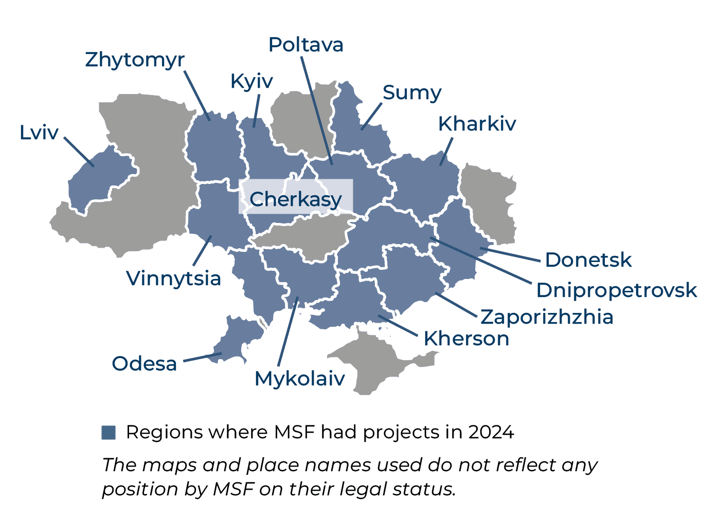 Ukraine IAR map 2024 ©MSF