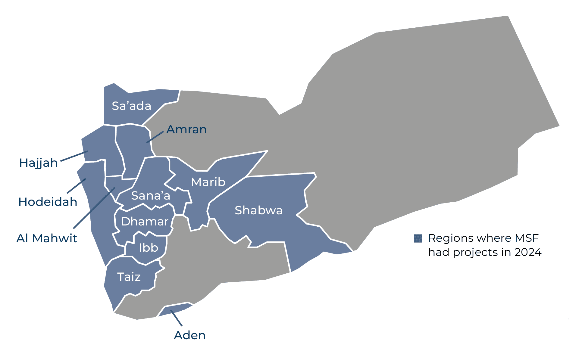 Yemen IAR map 2024 ©MSF