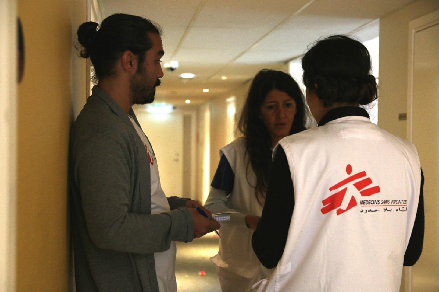 Le personnel de MSF au centre d'accueil des demandeurs d’asile de Lundsbrunn à Götene. 