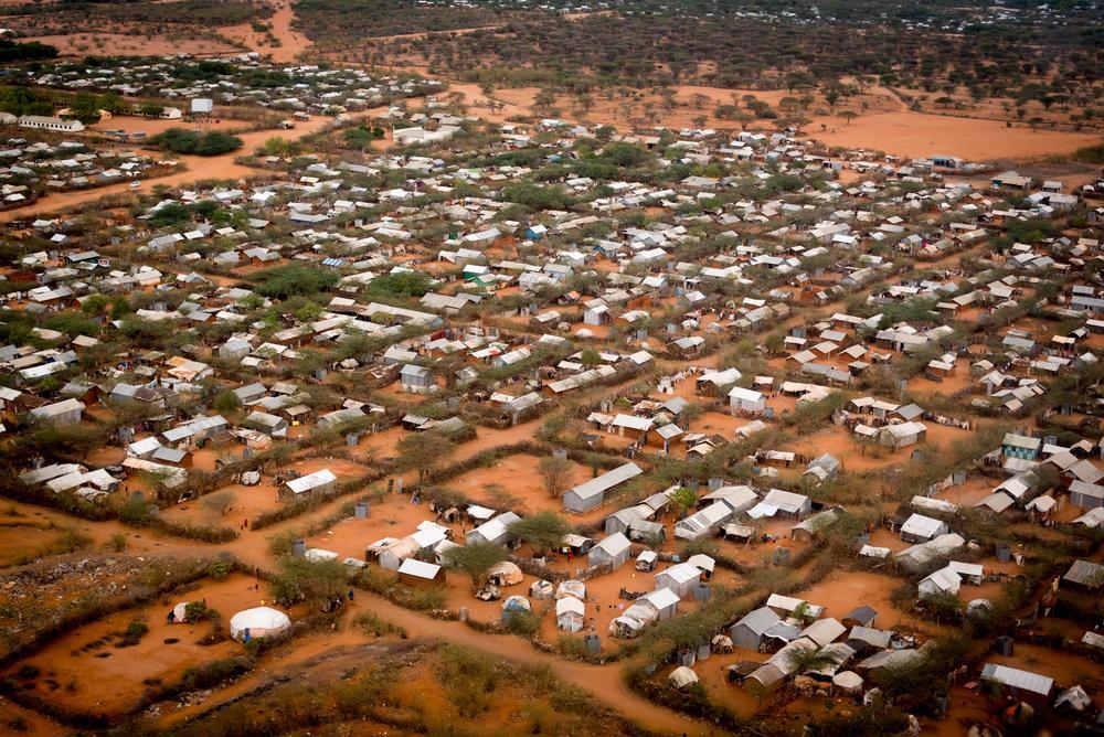 Vue aérienne du camp de Dadaab au Kenya.
