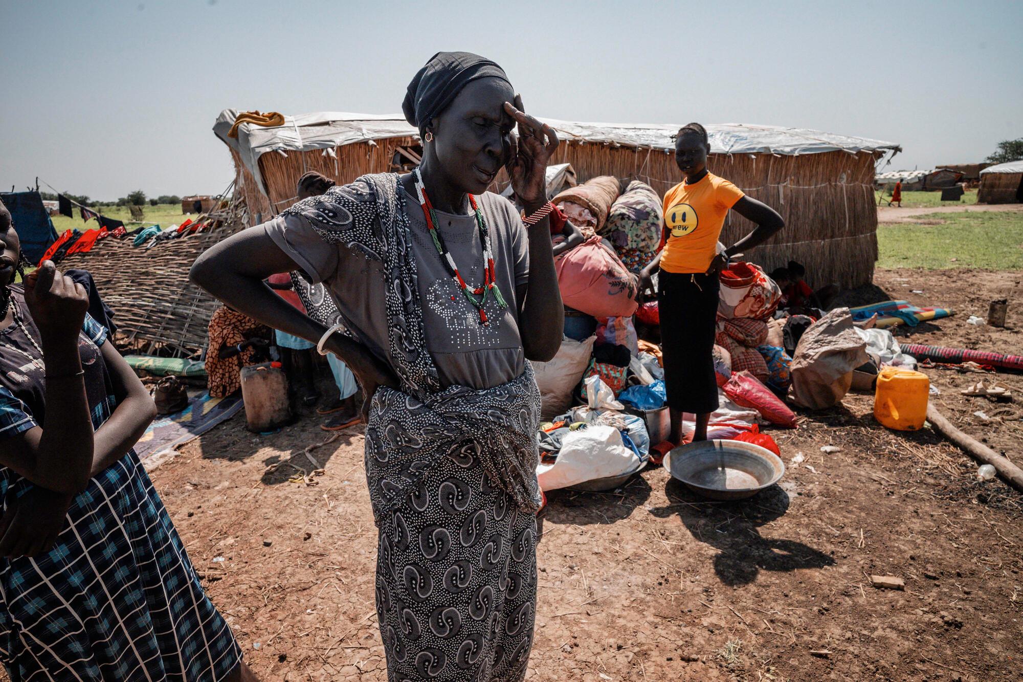 Cinq familles sont récemment arrivées à Abyei après un long voyage périlleux à travers des régions déchirées par le conflit au Soudan. © Sean Sutton/Panos Pictures