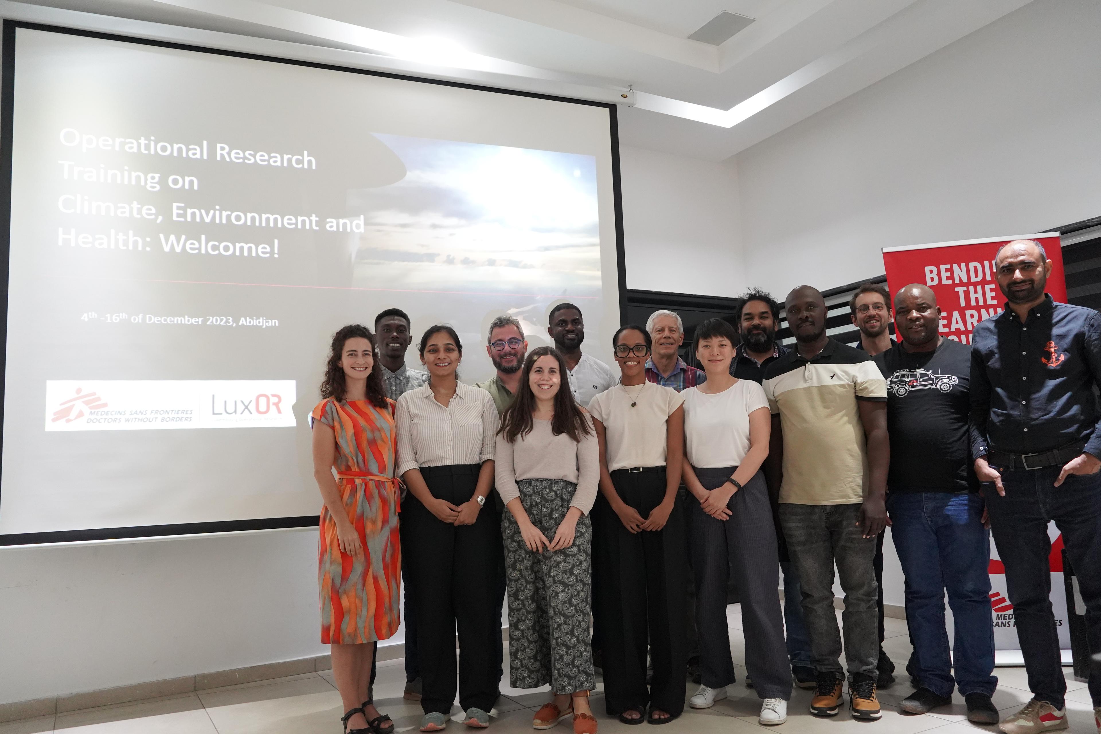 Participants in the 2023 MSF Operational Research Training on Climate, Environment and Health