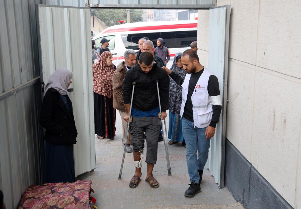 Patient à l'hôpital de campagne indonésien de Rafah. Décembre, 2023 © MSF