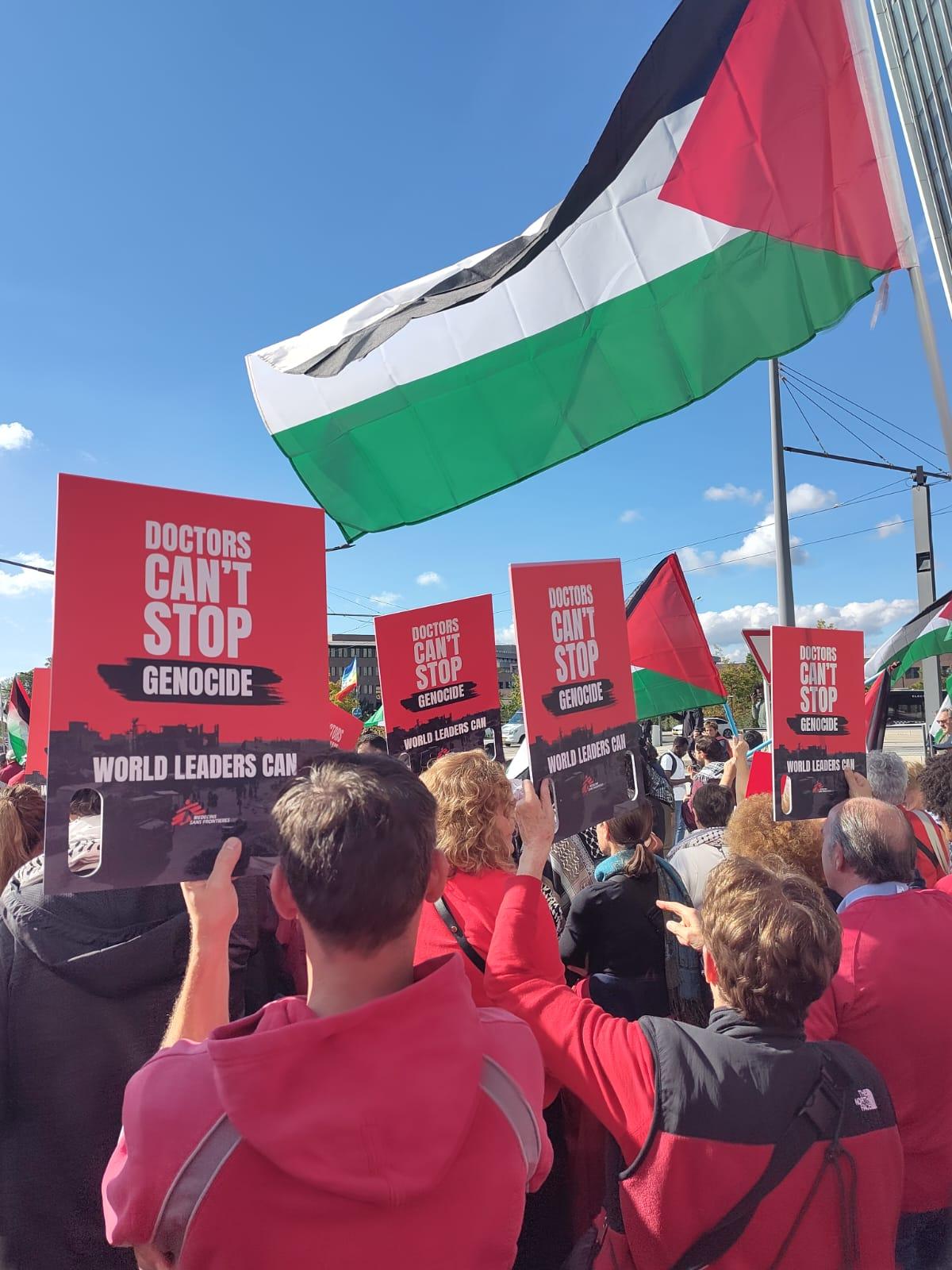Manifestation en soutien à Gaza co-organisée par MSF le 28 septembre 2025