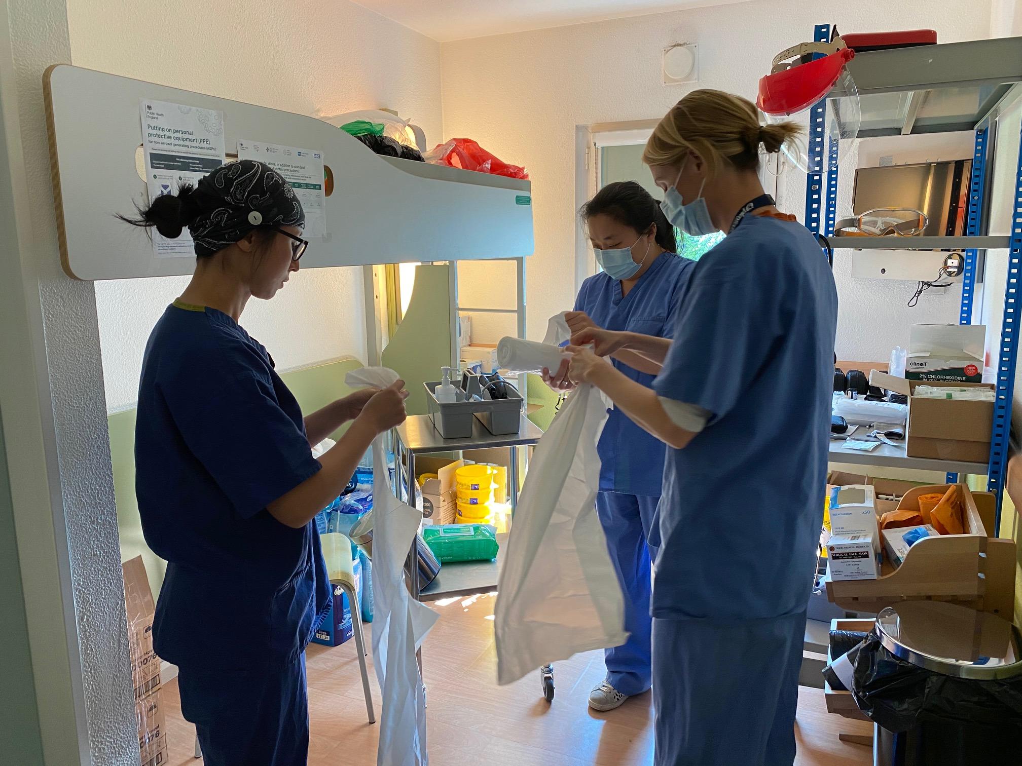 Personnel médical de MSF au centre de soins COVID de Londres