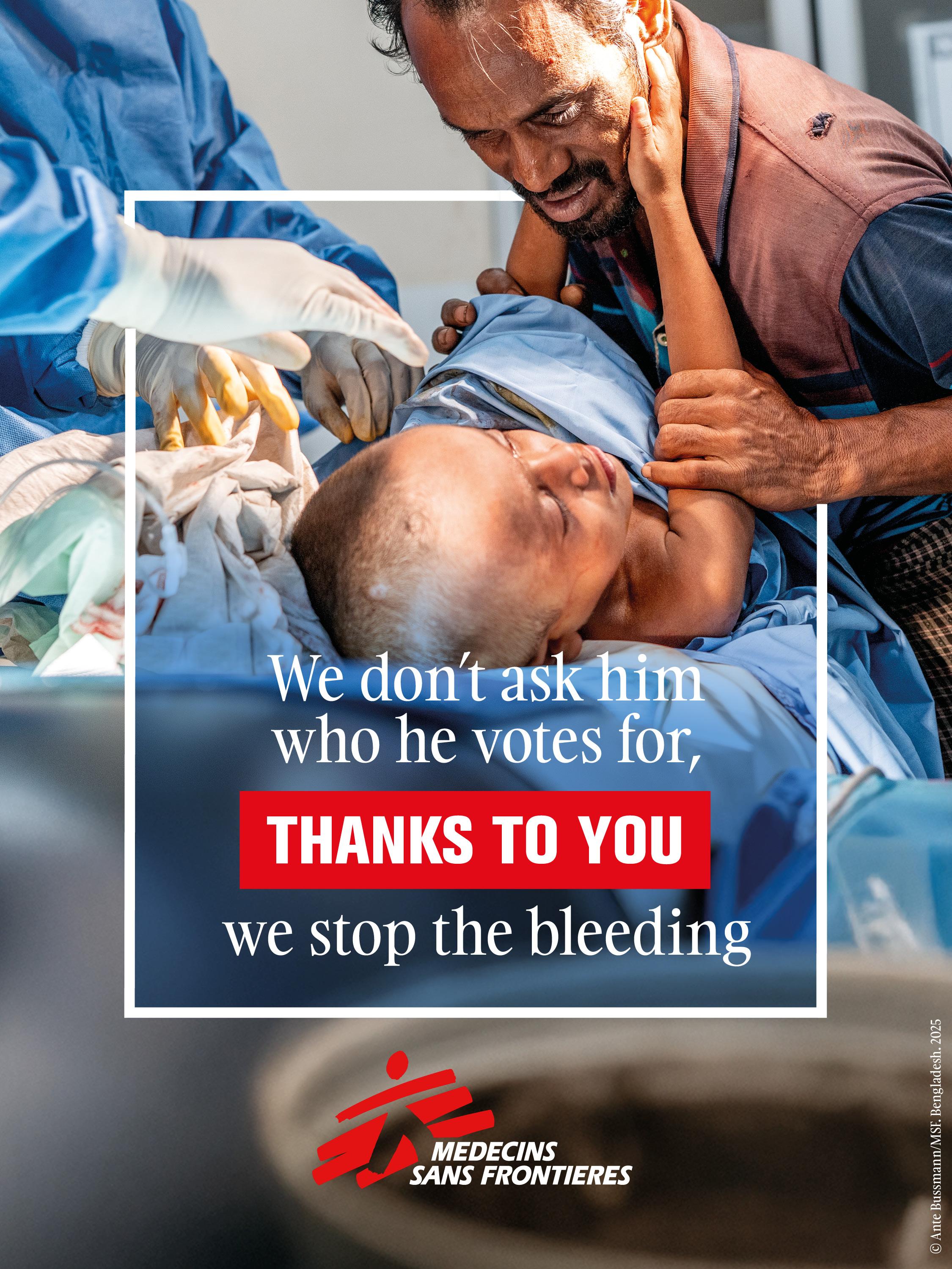 We don"t ask him who he votes for, thanks to you we stop the bleeding