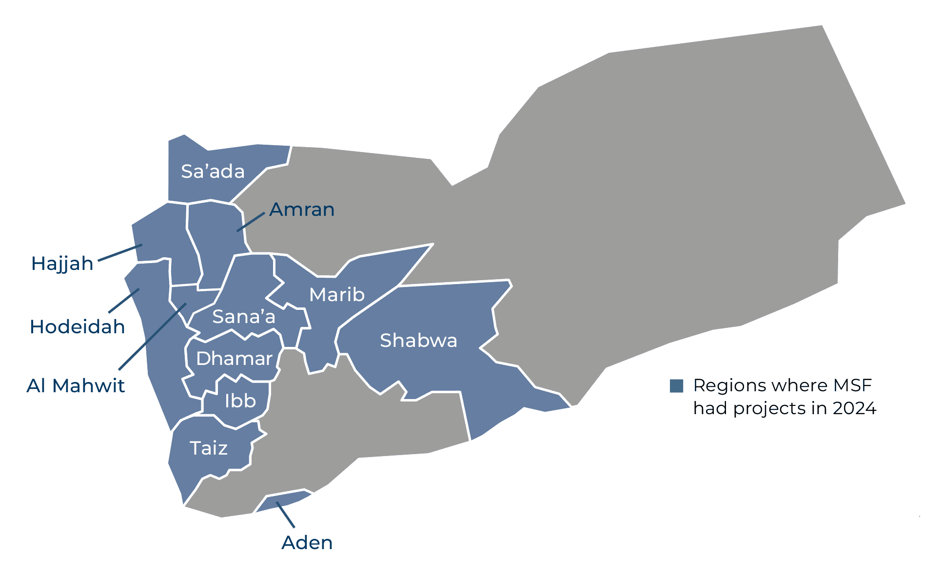 Yemen IAR map 2024 ©MSF