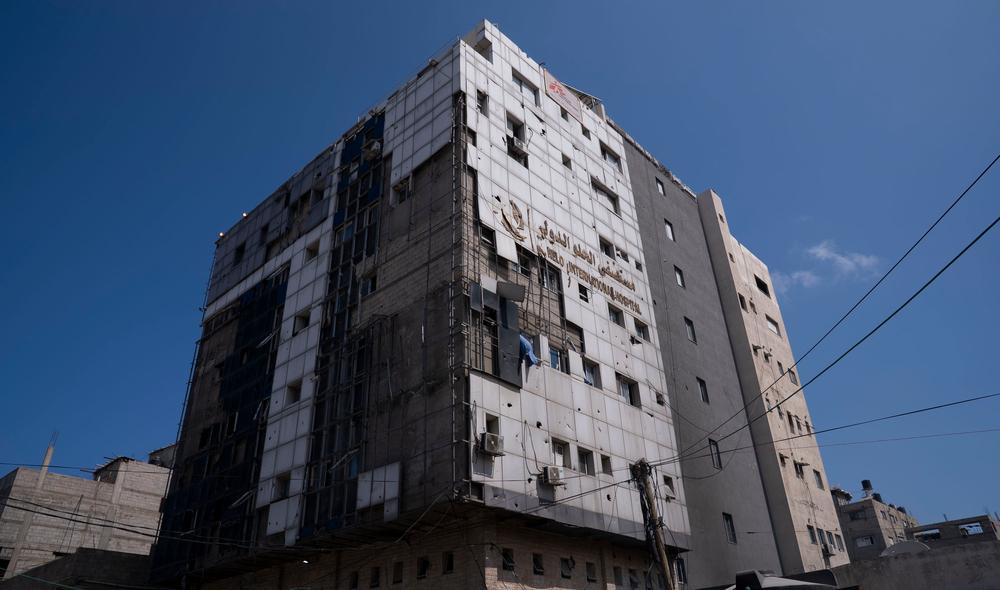 Vue de l'hôpital Al-Helou à Gaza, dans les territoires palestiniens occupés. Nour Alsaqqa/MSF
