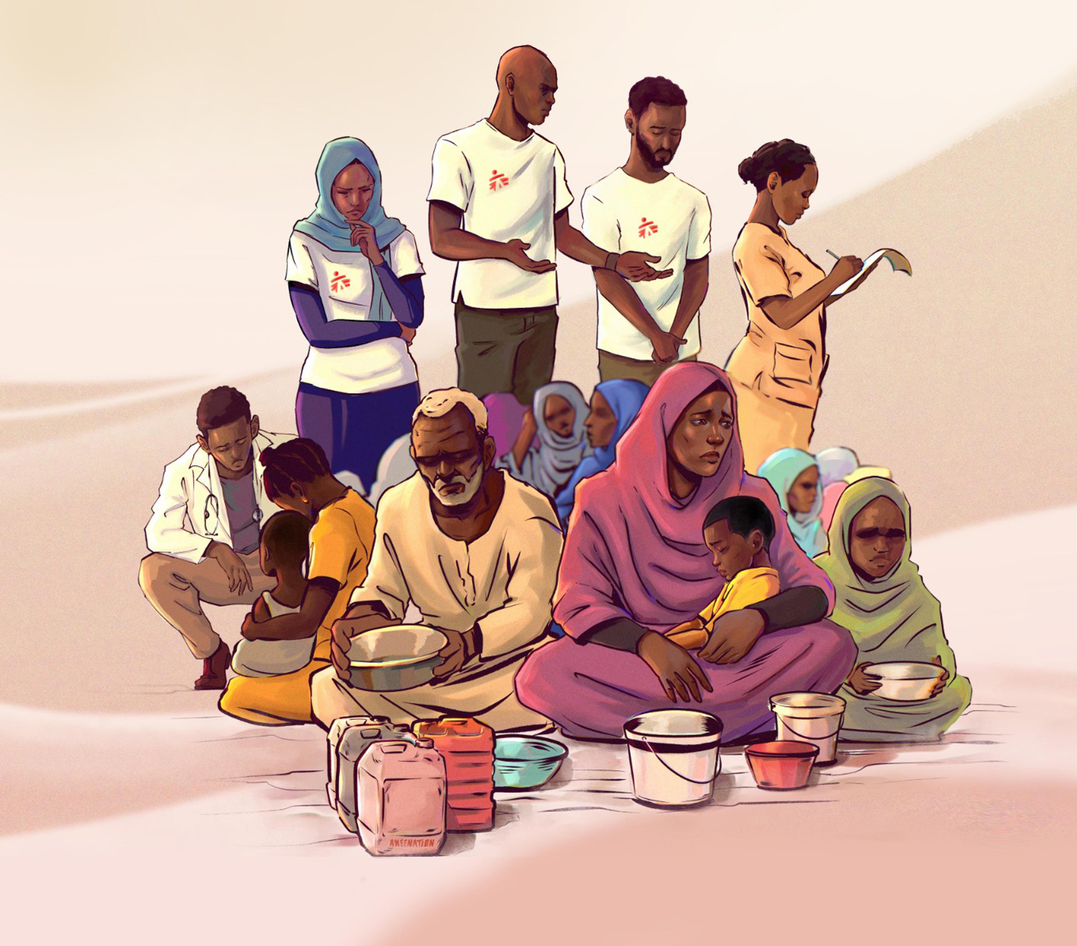 Illustration réalisée par des dessinateurs soudanais du réseau du magazine Khartoon. © Mohamed El Amin/Khartoon Magazine for MSF