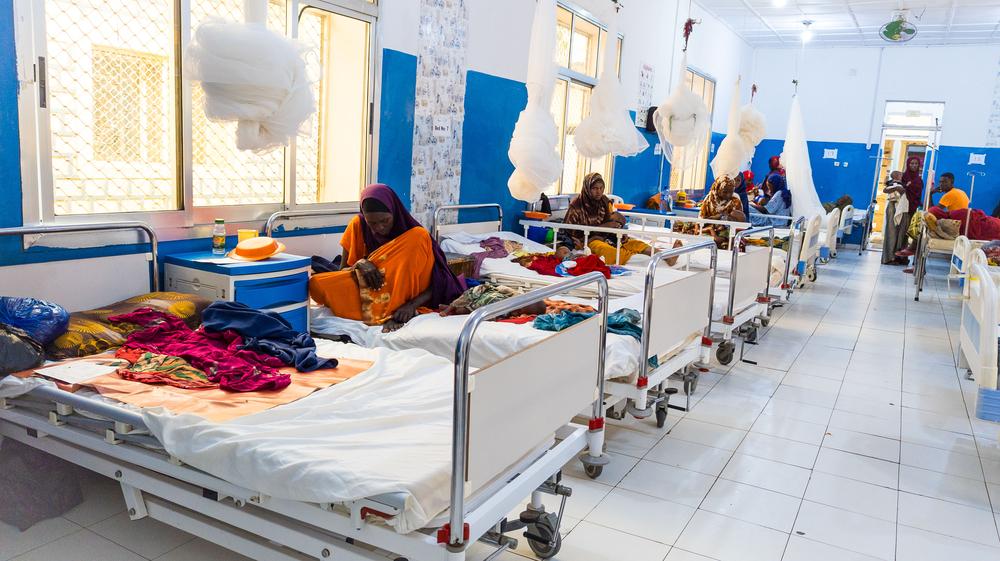 Les enfants admis pour malnutrition aiguë sévère bénéficient de soins hospitaliers au centre de nutrition thérapeutique (ITFC) de l'hôpital régional de Bay, à Baidoa, dans l'État du Sud-Ouest, en Somalie, soutenu par MSF. Juillet, 2026 © Yahya Mohammed/MSF