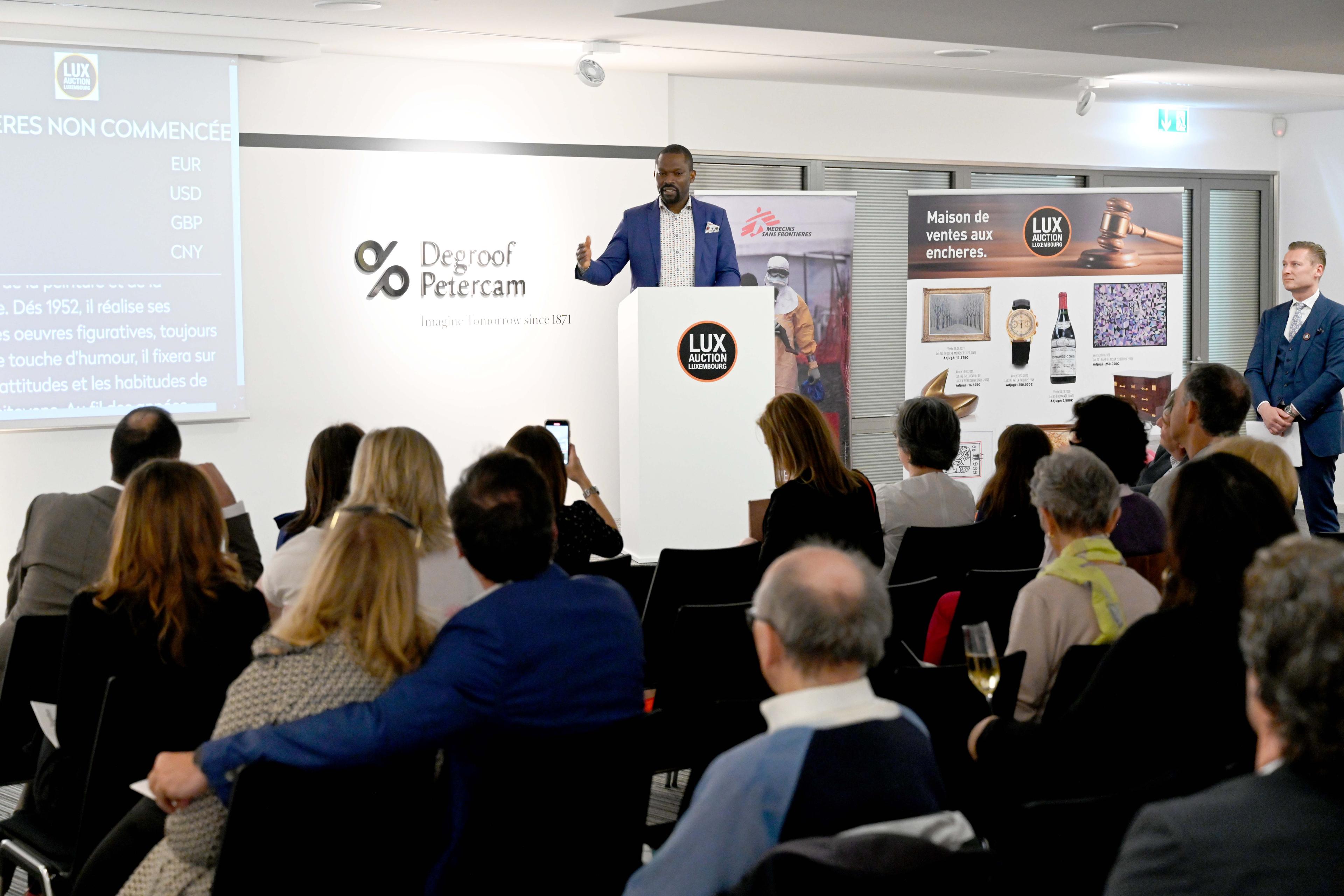 Speech by artist Kingsley Ogwara at the opening of the auction. 24 April 2022