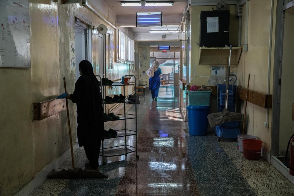 Un couloir dans la maternité MSF de Khost. Octobre 2021 