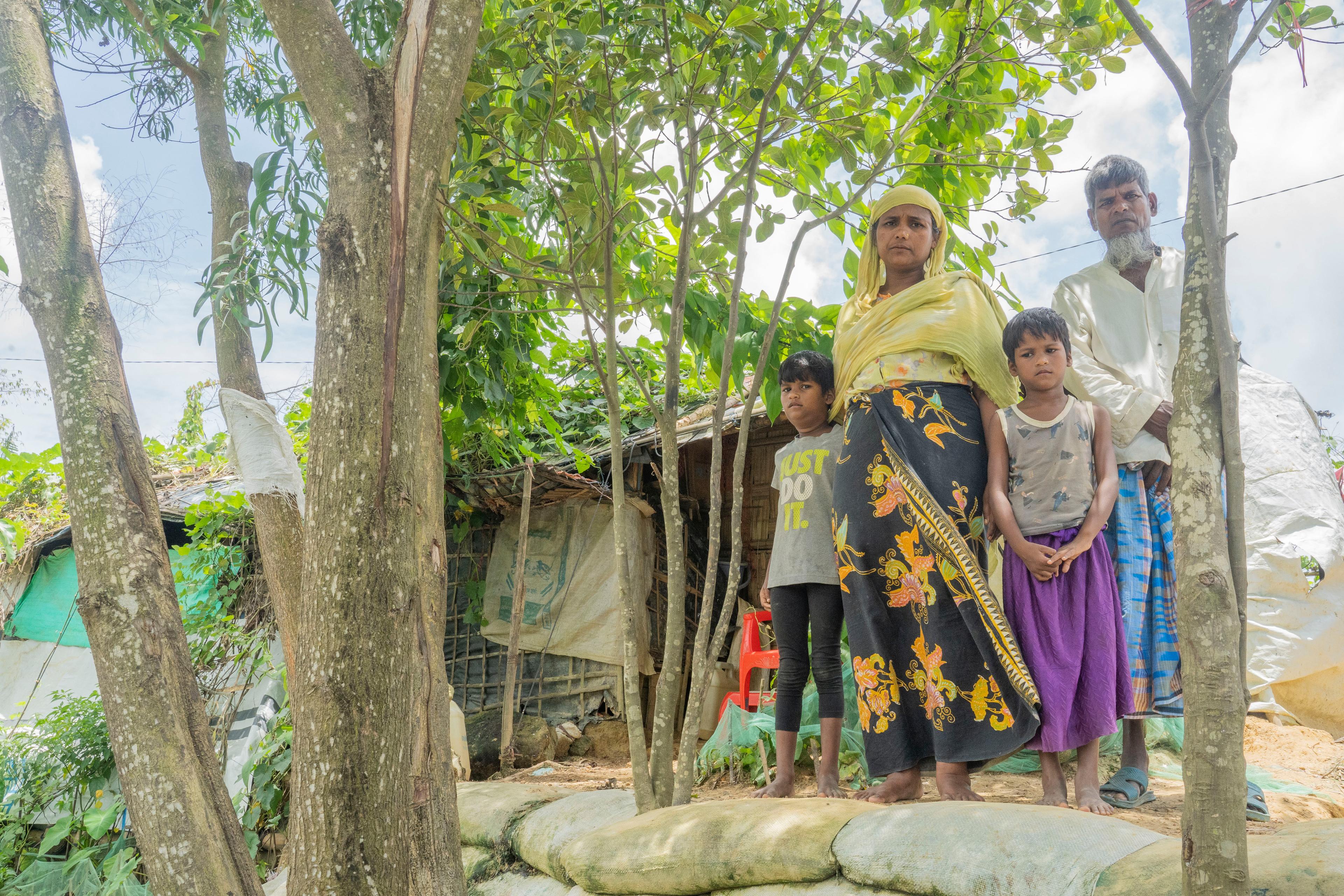 Tayeba Begum, Rohingya refugee and her family. 