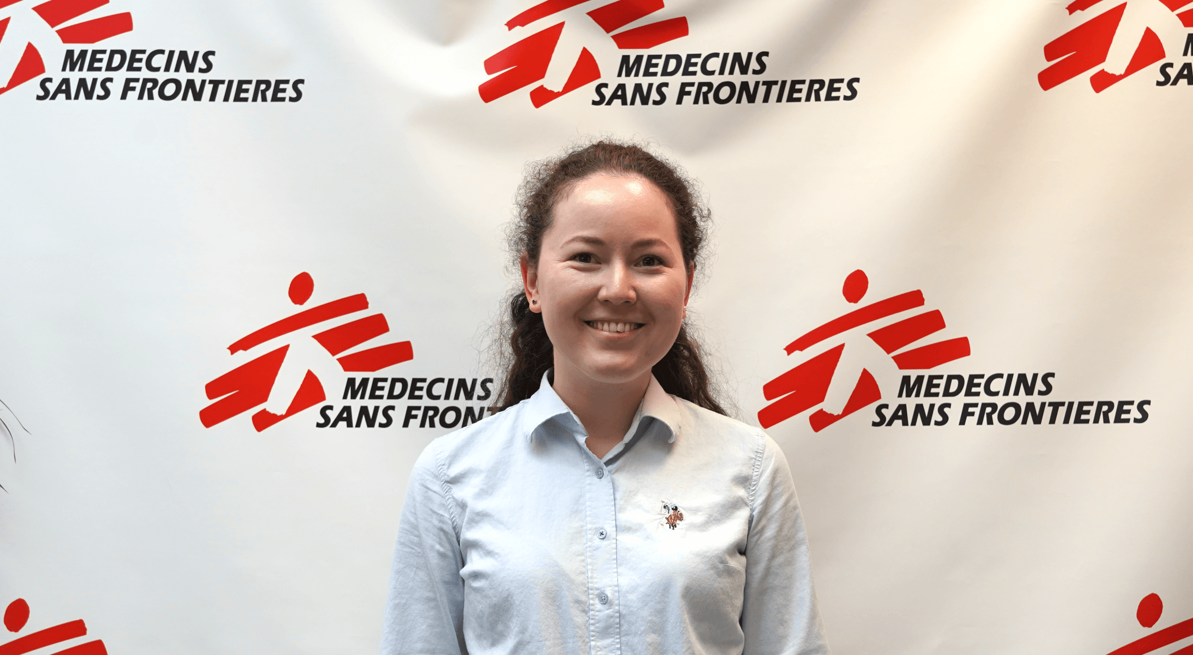 Nailia Savenkova dans le bureau de MSF Luxembourg. Octobre, 2024 © MSF