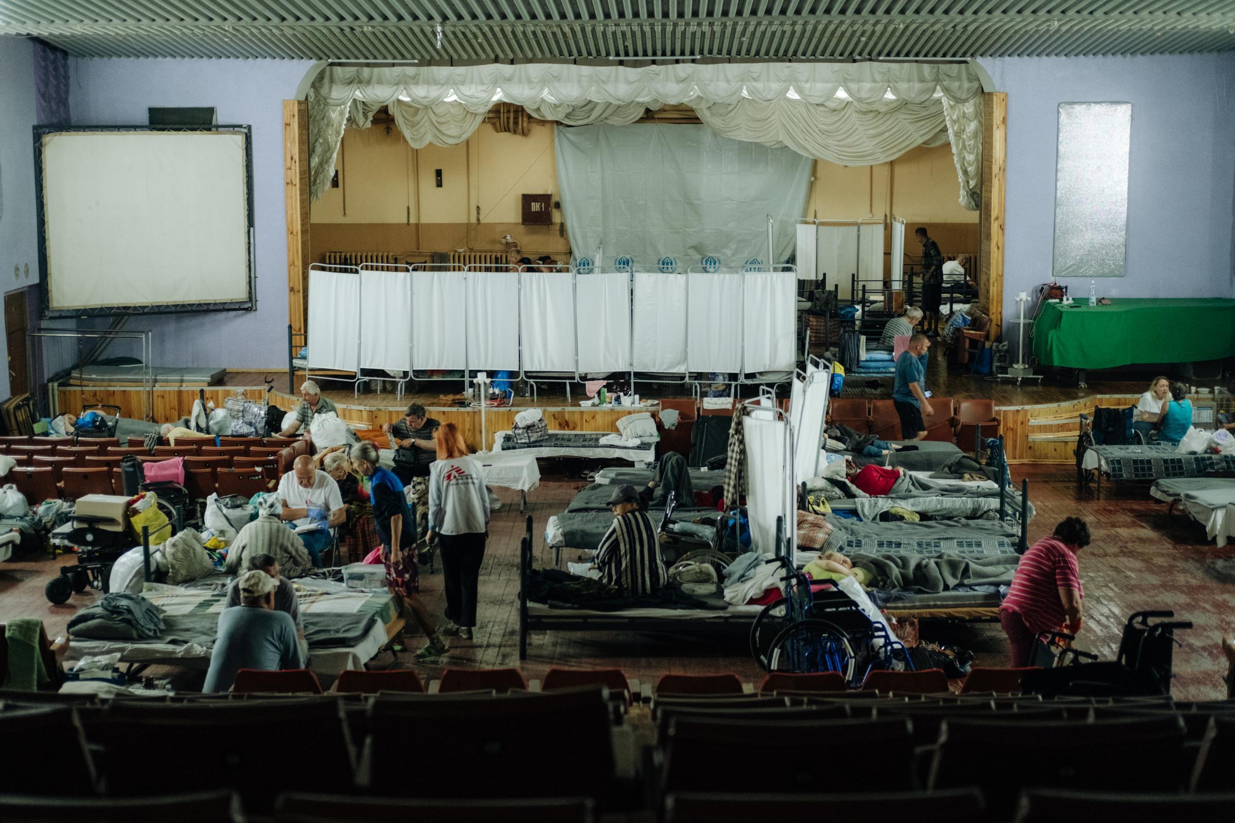 Centre de transit pour personnes déplacées de la région de Dnipropetrovsk, à l'est de l'Ukraine