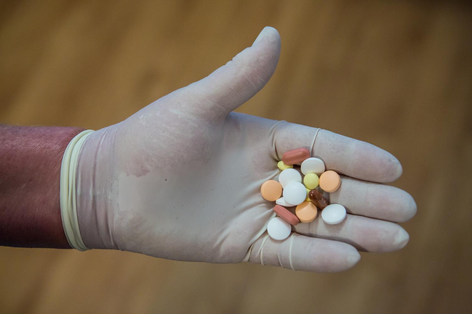 The pills patients with tuberculosis have to take.